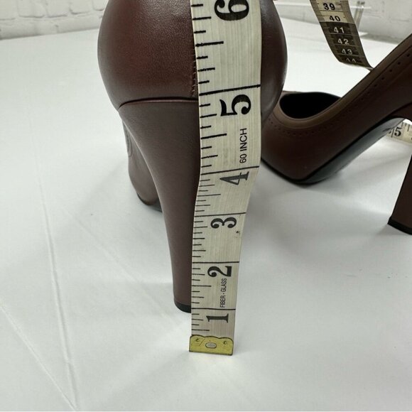 Bottega Veneta Women’s Brown Designer Oxford Leather Platform Heels EU 40 - Picture 13 of 15